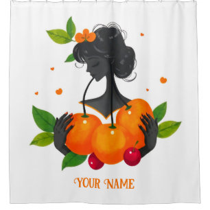 Willkommen-Feminine Frucht-Kunstprint – Citrus Gir Duschvorhang