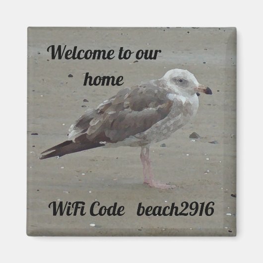 Willkommen Ferienhausvermietung Möwe Mit Wifi Code Magnet (Vorne)