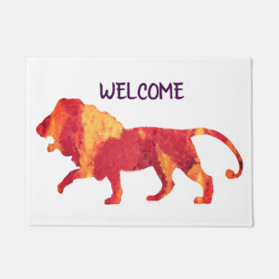 Willkommen Feuer Red Lion Fußmatte