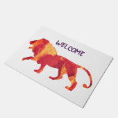 Willkommen Feuer Red Lion Fußmatte (Schrägansicht)