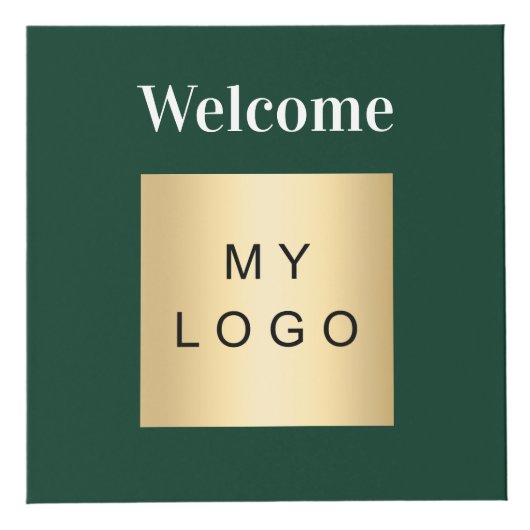 Willkommen Firmenlogo QR-Code, grüne Menütabelle Würfel (Vorderseite)