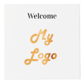 Willkommen Firmenlogo QR-Code Menü weiß Tabelle Würfel (Vorderseite)