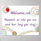 "Willkommen...Fisch" lustige Zunge in der Wange Be Poster (Vorne)