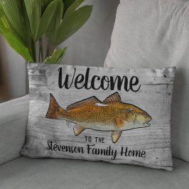 Willkommen Fischen Rotbarsch Familie Name Zuhause  Dekokissen