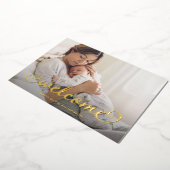 Willkommen Foto | Baby Birth Announcement Gold Foi Folieneinladung (Gedreht)