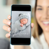 Willkommen Foto Collage White Script Geburt Ankündigung