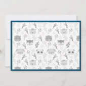 Willkommen Foto Script Blue Stats Birth Ankündigung (Rückseite)