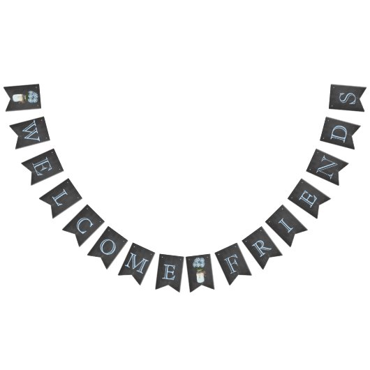 Willkommen Freunde im Chalkboard Look Wimpelkette (Alle)