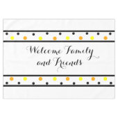 Willkommen Freunde Orange Yellow Polka Dots Tischdecke (Vorderseite (Horizontal))