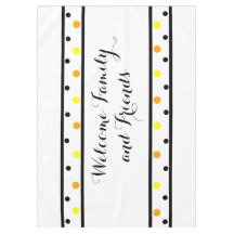 Willkommen Freunde Orange Yellow Polka Dots