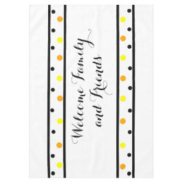 Willkommen Freunde Orange Yellow Polka Dots Tischdecke