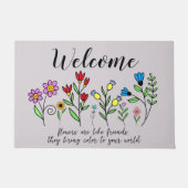 Willkommen Freunde sind wie Blume Farbe unserer We Fußmatte (Vorderseite)