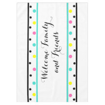 Willkommen Freunde Türkis Polka Dots