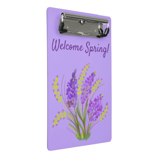 Willkommen Frühling! Mini Klemmbrett (Schrägansicht)