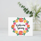 Willkommen Frühling Post Ankündigungspostkarte (Stehend Vorderseite)