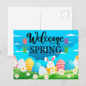 Willkommen Frühling Postkarte (Vorne/Hinten)