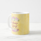 Willkommen Frühling Tulpe und Narzisse Kaffeetasse (Vorderseite Links)