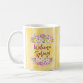 Willkommen Frühling Tulpe und Narzisse Kaffeetasse (Links)
