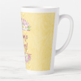 Willkommen Frühling Tulpe und Narzisse Milchtasse