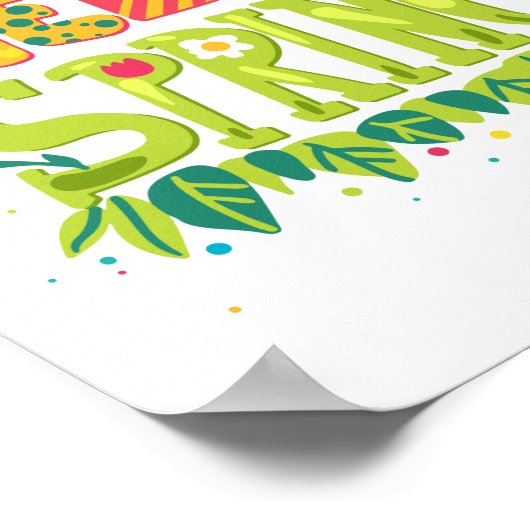 Willkommen Frühling-Zeichen, Hallo Frühling-Zeiche Poster (Ecke)