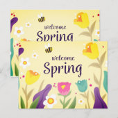 Willkommen Frühlingsfloral Postkarte (Vorne/Hinten)