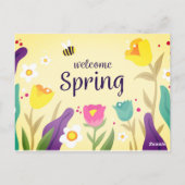 Willkommen Frühlingsfloral Postkarte (Rückseite)