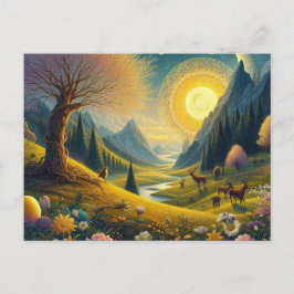 Willkommen Frühlingsmelodie auf der Equinox Postkarte