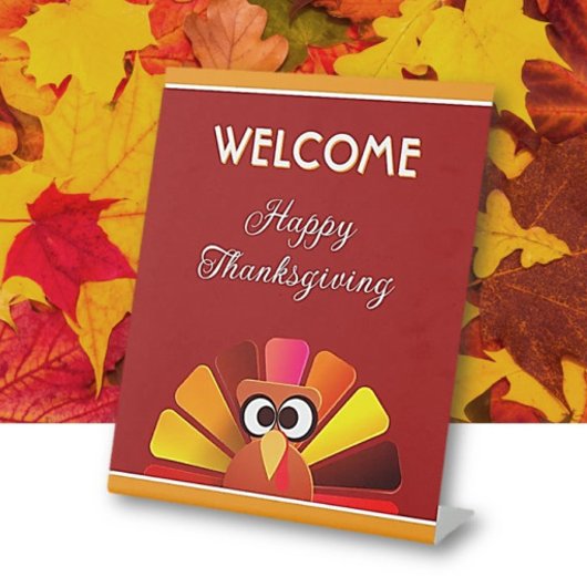 Willkommen! Fun Erntedank Sockelschild