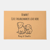 Willkommen Funny Pet Doormat Custom 2 Dog Namen Fußmatte (Vorderseite)