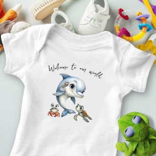 Willkommen für das neue Baby-Delfin Baby Strampler