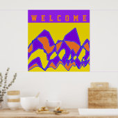 WILLKOMMEN FÜR SIE LILA UND MUSTARD POSTER (Küche)
