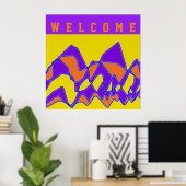 WILLKOMMEN FÜR SIE LILA UND MUSTARD POSTER (Heimbüro)