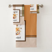 Willkommen Gast - Seien Sie dankbar Herbstdekor Badhandtuch Set (Insitu)