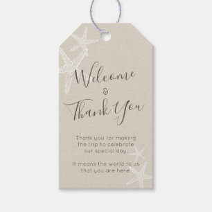 Willkommen Gäste Beach Wedding Tan Gefallen Geschenkanhänger