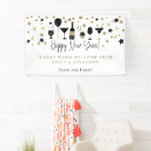 Willkommen Gäste Neujahr Party Namen Cocktails Banner (Insitu)