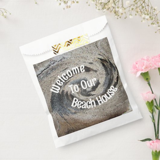 Willkommen Gäste Rustic Brown Mosaic Beach House Geschenktütchen (Versiegelt)