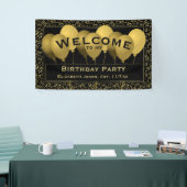 Willkommen Geburtstag Alter 95 Zahlenmuster Schwar Banner (Messeveranstaltung)