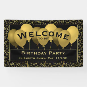 Willkommen Geburtstag Alter 95 Zahlenmuster Schwar Banner