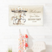 Willkommen Geburtstagsparty Mergo Round Circus Banner (Insitu)