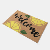 Willkommen Gelbe Zitrone Doormat, Zitronenmatte Fußmatte (Schrägansicht)