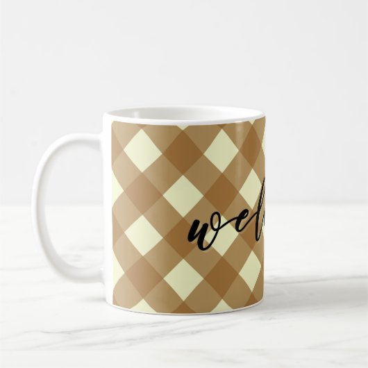 WILLKOMMEN - GINGHAM KAFFEETASSE (Links)