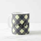 WILLKOMMEN - GINGHAM KAFFEETASSE (Vorderseite Links)