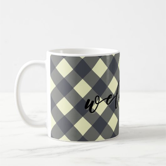 WILLKOMMEN - GINGHAM KAFFEETASSE (Links)