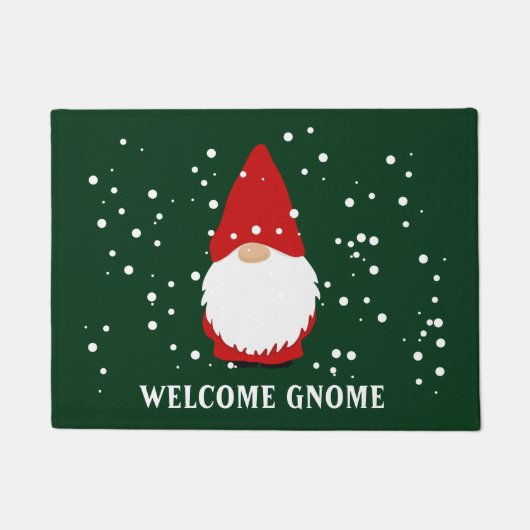 Willkommen Gnome lustige Winterpferde Design Fußmatte (Vorderseite)