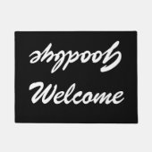 WILLKOMMEN GOODBYE-Türmatte | Schwarzweiß Fußmatte (Vorderseite)