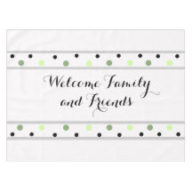 Willkommen Green Black Polka Dots