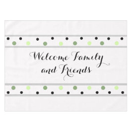 Willkommen Green Black Polka Dots Tischdecke