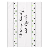 Willkommen Green Black Polka Dots Tischdecke (Vorderseite)