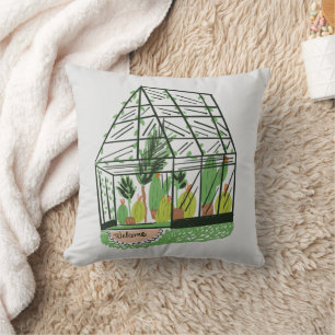 Willkommen Green House Botanische Kaktus Pflanzen Kissen
