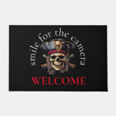 Willkommen Happy Pirate Skull Doormat Fußmatte (Vorderseite)